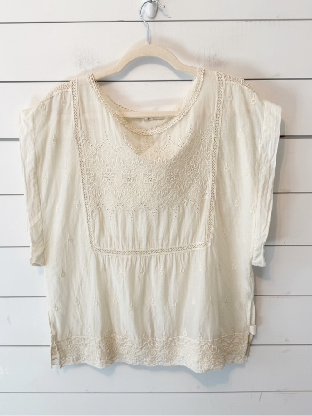 Burning Torch | Women’s Cotton Embroidered/Lace Top Size Small